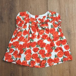 Janie & Jack Red Floral Blouse Size 18-24m